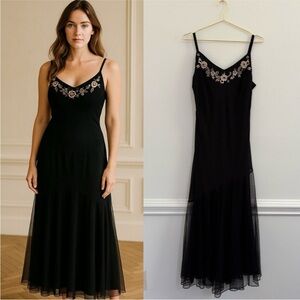 Vintage Y2K Asymmetric Fairy Dress Beaded Sz 12